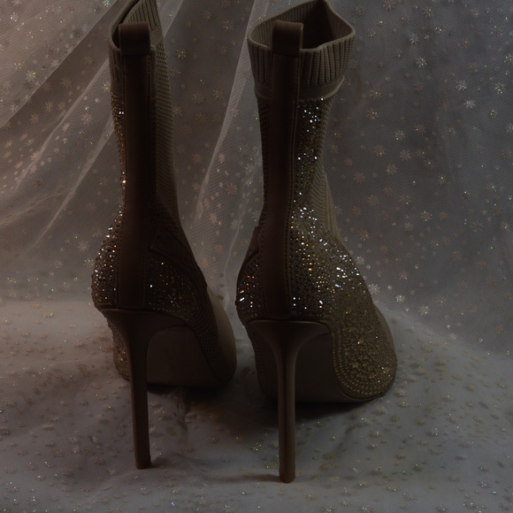 Steve Madden Stiletto Maxwelle  Glitter Boots Sock Pull On  Sz 10 M. NWOT #B-157 - Picture 10 of 14